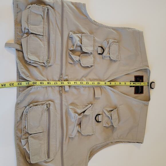 Rio Bravo by Prestige Utility Fly Fishing Vest Mens XL Khaki Many Pockets - Picture 5 of 5